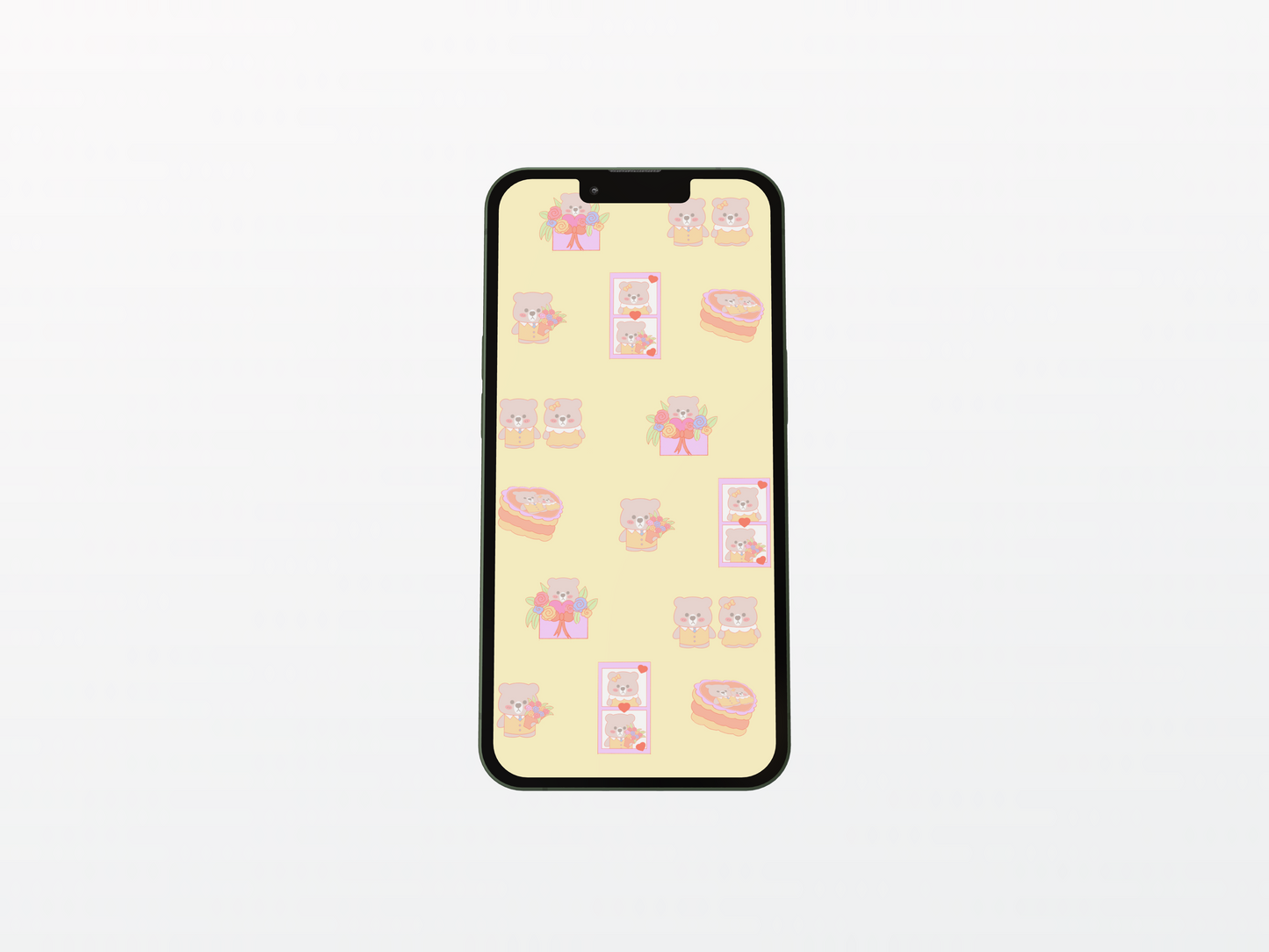 Cute Bears In Love Phone Wallpaper