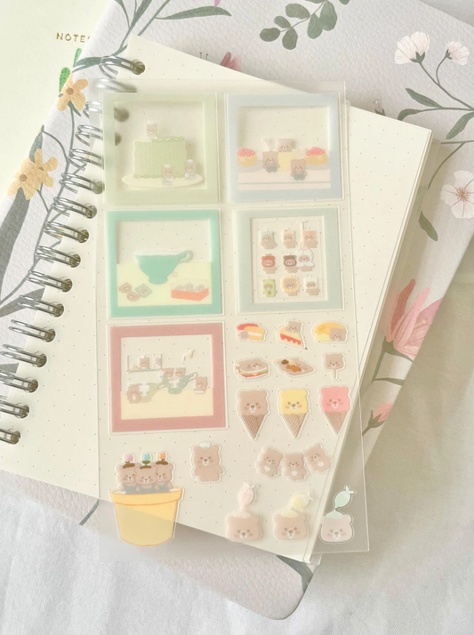 Tiny Bears Cute Sticker Sheet  | PLANNER | BUJO | DIARY