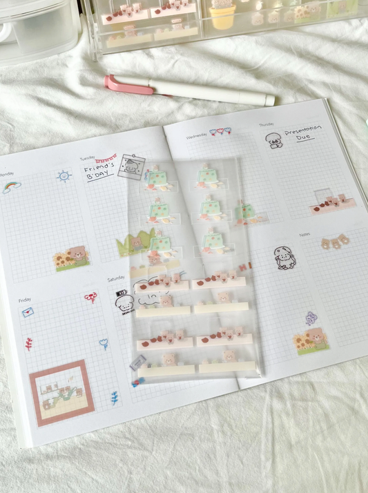 Tiny Bears Baking Special Sticker Sheet | PLANNER | BUJO | DIARY