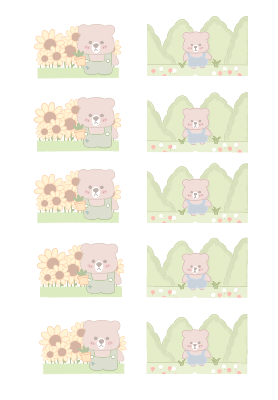Tiny Bears Garden Special Sticker Sheet | PLANNER | BUJO | DIARY