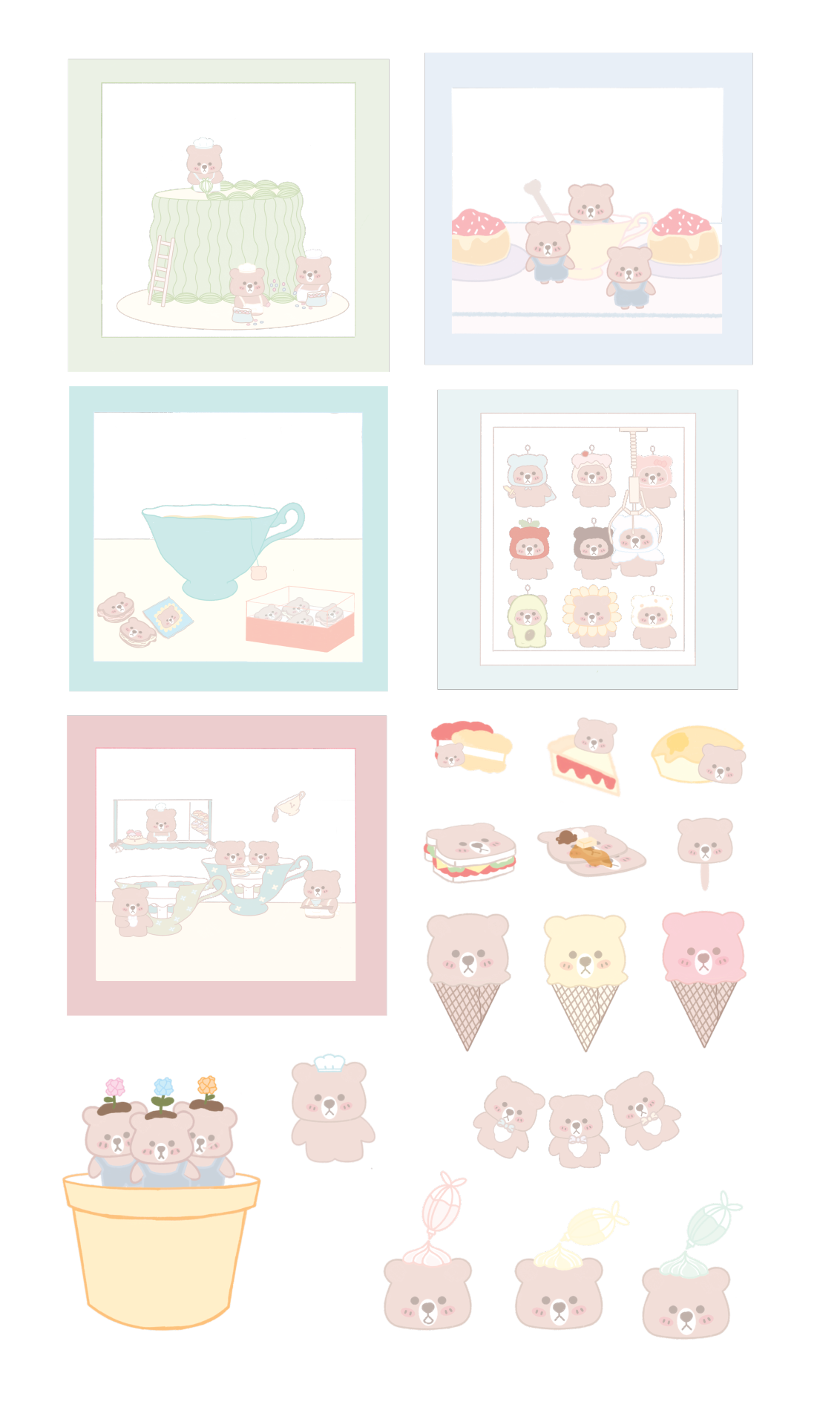 Tiny Bears Cute Sticker Sheet  | PLANNER | BUJO | DIARY