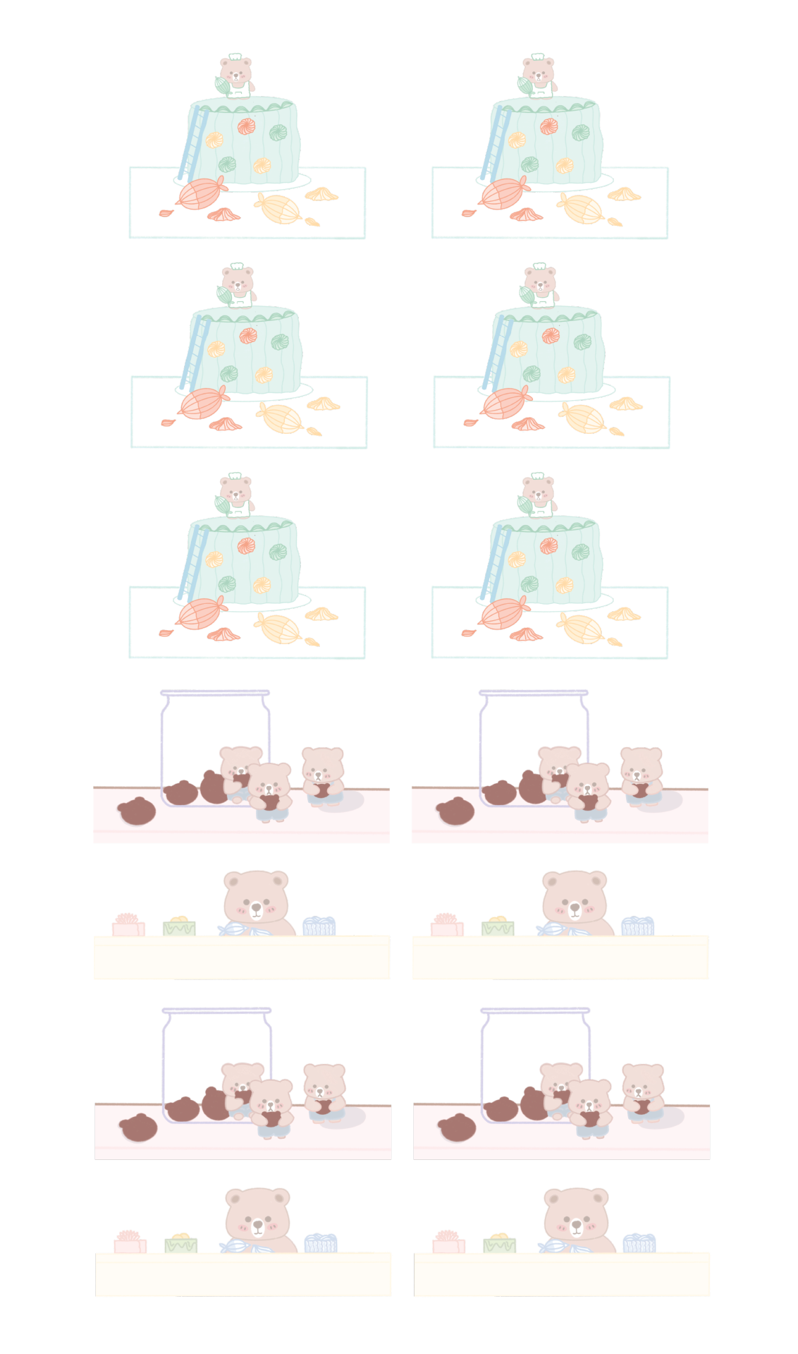 Tiny Bears Baking Special Sticker Sheet | PLANNER | BUJO | DIARY