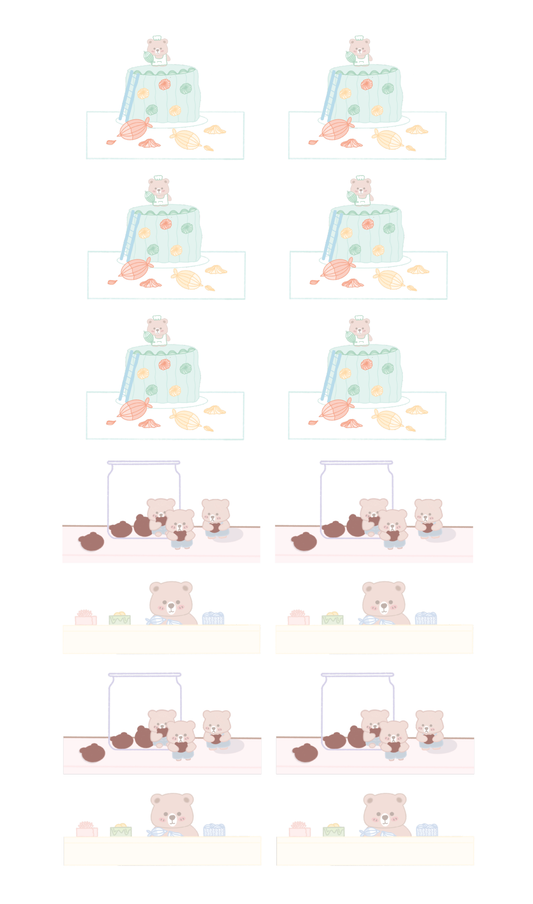 Tiny Bears Baking Special Sticker Sheet | PLANNER | BUJO | DIARY