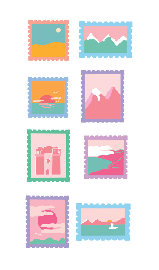 Michu Postage Stamps Sticker Sheet | PLANNER | BUJO | DIARY