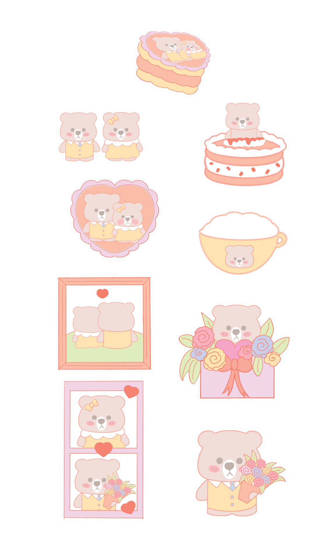 Bears In Love Stickers | PLANNER | BUJO | DIARY